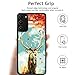 ZQLPLZR for Galaxy S20 FE 2022 Case,Tire Anti-Skid Edges Cute Design Shockproof Bumper Full Protection Black Back Cover for Samsung Galaxy S20 FE 2022,Deer with Autumn Leaves