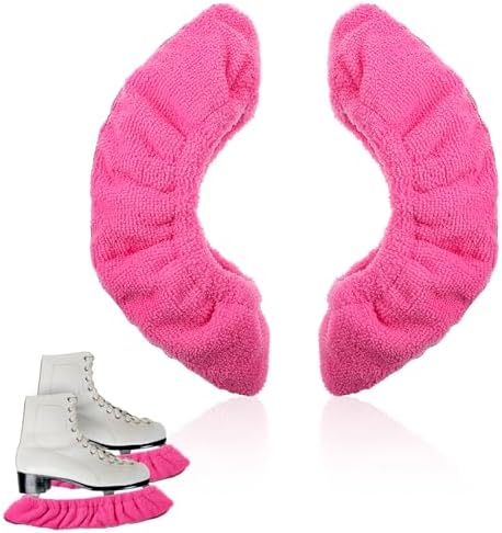 Prasacco Ice Skate Blade Covers, Winter Skate Guards Kids Hockey Skate Blade Protector Guards for Hockey Skates Sports Ice Skate Blade Cover for Kids Youth Adult Men Women Boys Girls (Pink/S)