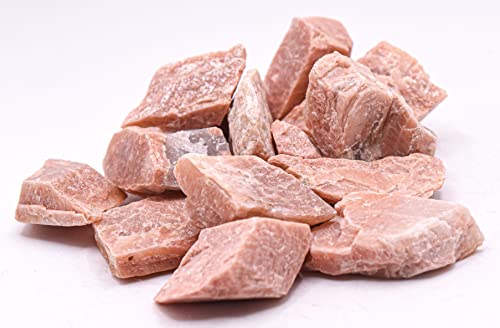 Image of HQRP Natural Peach Orange Moonstone Rough Stones Feldspar Crystal Mineral Gemstone Raw Specimens for Cabbing Fron India (5PCS)