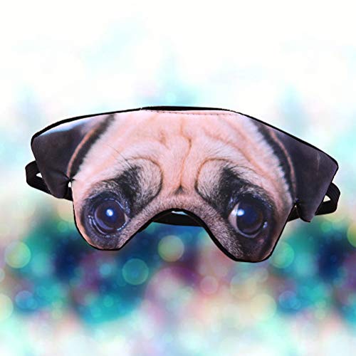 Supvox Augenmaske Mops 3D Hund Muster Schlafmaske Weich Leicht Augenbinde Nickerchen Abdeckung Lichtblocker Für Reisen Büro Yoga