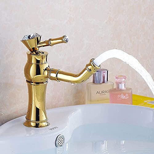Robinet eau chaude et froide doré vasque à poser salle de bain - 3