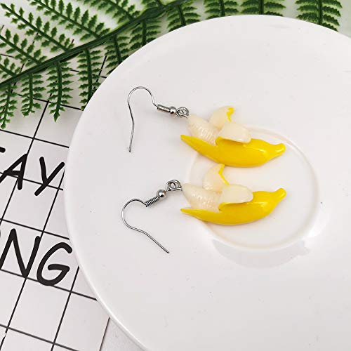 Cute Banana Dangle Earrings Resin Fruit Food Imitate Jewelry for Women Banana Lover4