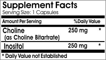 Miniatura 2 de Colina 250mg Inositol 250mg ~ 200 Cápsulas - Sin Aditivos ~ Naturetition Supplements