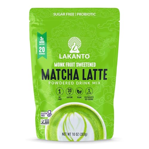 Lakanto Sugar Free Matcha Latte - Green Tea Powder with Shelf Stable Probioti...