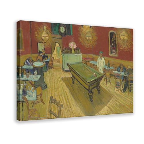 Le Café De Nuit Van Gogh poster vintage chambre ado garçon art mural toile cadre 50x75