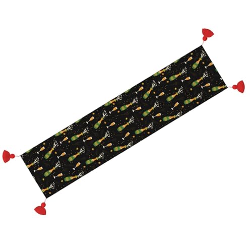 Chemin de table de Noël avec pompon décoration de table de fête cuisine interior 152cm - 3