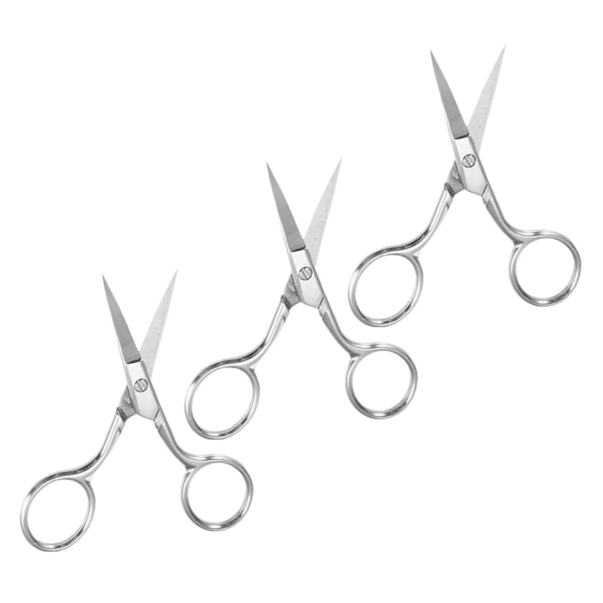 FOMIYES 3pcs Eyebrow Scissors Brow Scissors Tool Portable Facial Hair Scissors Portable Metal Scissors Eye Brow Trimmer Small Facial Hair Scissors Face Hair Scissors Small Scissors