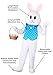 Fun Costumes Easter Bunny Adult Costume, Rabbit Mascot Outfitfor Adults, Bunny Jumpsuit with Blue Bow Tie