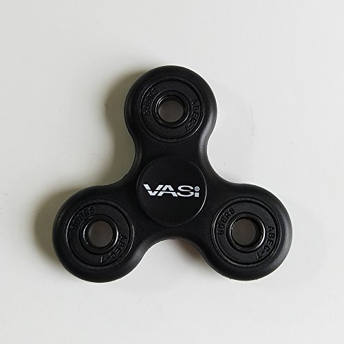 Vasi Fidget Spinner Toy, 3 Min Spin, Stainless Steel Bearings, For Stress, Anxiety, Boredom Relief, Autism, ADHD (Matte Black Color)