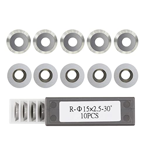 Set de 10 insertos redondos de carburo 15mm para torno de madera miniatura 1