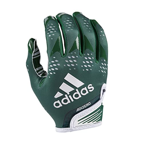 adidas Adizero 12 Adult Football Receiver Gloves, Forest Green/White, 4XL