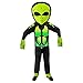 Widmann - Costume da alieno per bambini, tuta, maschera gigante, carnevale, feste a tema