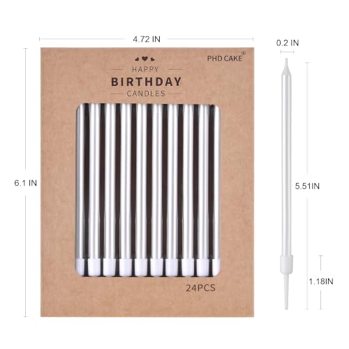 Image of PHD CAKE Pearl White Long Thin Birthday Candles, Cake Candles, Birthday Parties, Wedding Decorations, Party Candles