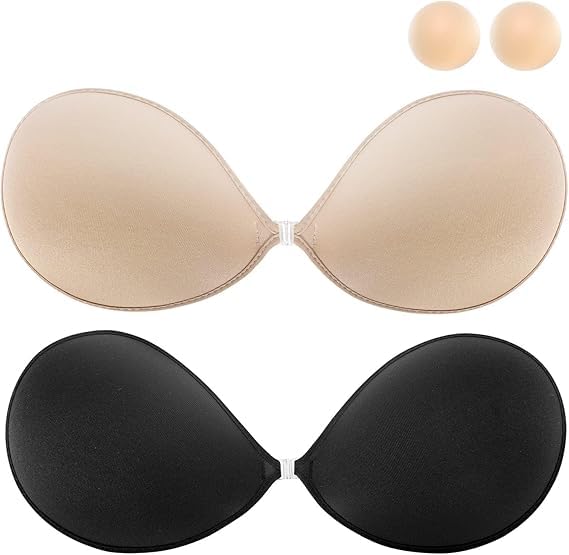 amflower Adhesive Bra Invisible Push Up Sticky Bra, Strapless Self-Adhesive Bra with Nipple Covers Soft Reusable Silicone Bra-picture-55