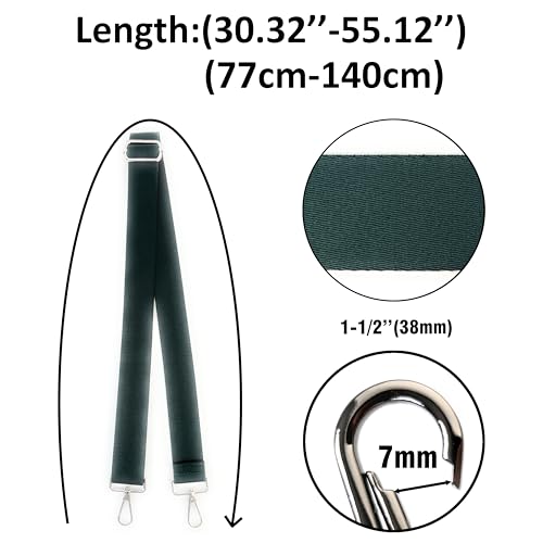 Image of Purse Strap Replacement for Crossbody Bags & Handbags | Premium Webbing with Silver Hardware Clip-On Installation Adjustable Length Comfortable Wide Guitar Style Strap