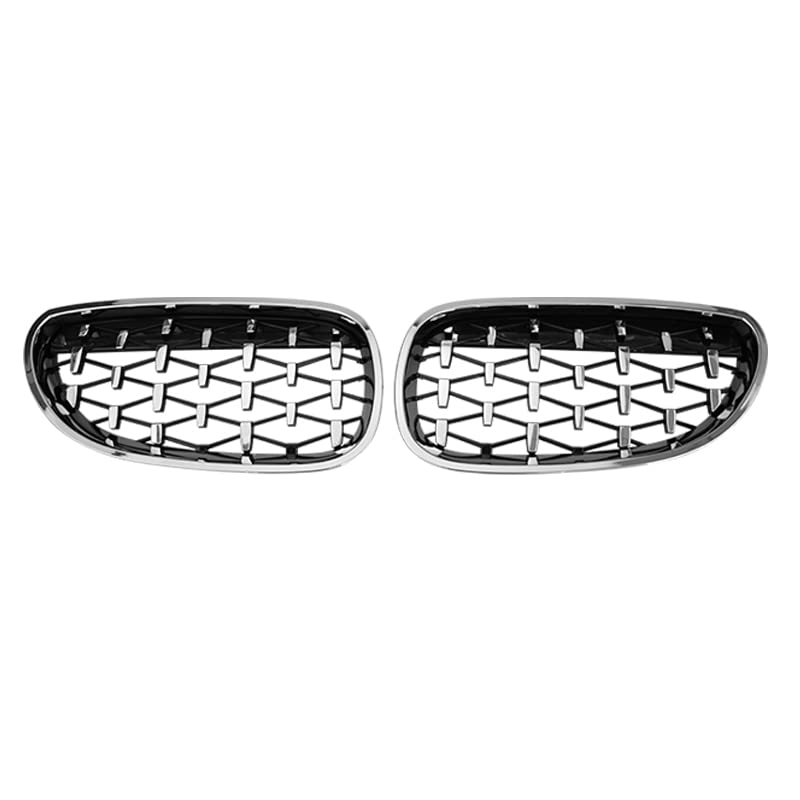Parrilla delantera para BMW E60 E61 2004-2009 en negro y plata 2