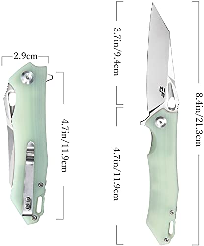 Eafengrow Ef934 Pocket Knife D2 Steel Blade Folding Knife G10 Handle Liner Lock Camping Survival Tool Knives For Outdoor Camping Survival Hiking(Jade) #TOP1