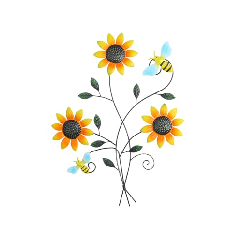 Hierro Girasoles Y Mariposa Colgante Adorno Para Jardín Decore Revestimiento Al Aire Libre Anticorrosión Rápido Metal Decoraciones