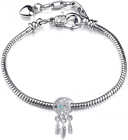 LSxAB Dream Catcher Charm With Feather Tassels Compatible with Pandora Charms Bracelets