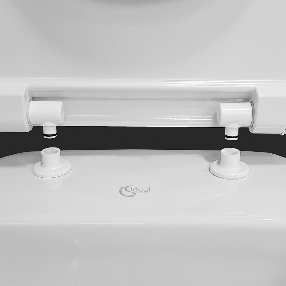 Inbagno Copriwater Sedile WC Ideal Standard Tesi New con Chiusura Rallentata e Sgancio rapido, in Duroplast Bianco