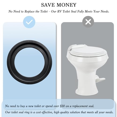 Image of 2 Pack RV Toilet Seal, RV Toilet Seal Replacement for Dometic 300 /310 /320 Toilet, Rubber RV Toilet Seal Ring Kit Replacement for 385311658, Solve The Leakage Problem