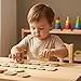 PlanToys® Braille Numbers 1–10 Wooden Montessori Counting and Tactile Learning Toy | Early Math, Sensory Exploration and Inclusive Education Activity | Eco Friendly Educational Number Set