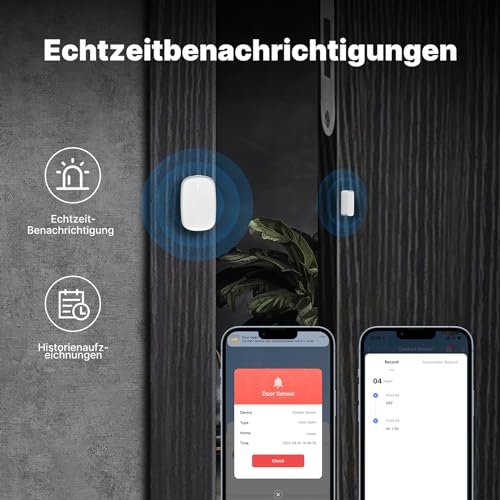 MOES Smart Tür- und Fenstersensor 3 Pack,Erfordert ZigBee Tuya/MOES Gateway,Drahtloser Detektor für Alarmanlage und Smart Home,Kompatibel mit Smart Life/MOES/Tuya APP