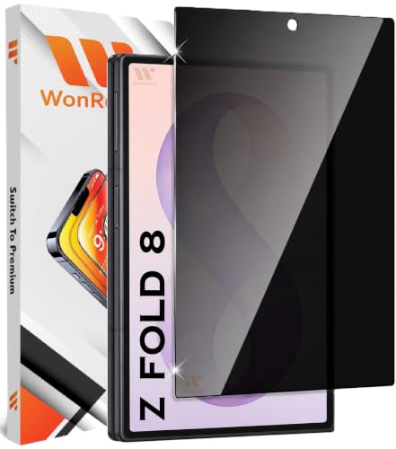 Image of Pack 1 - Privacy Tempered Glass Compatible with Samsung Galaxy Z Fold 8 Wide 5G Screen Guard Protector | 9H Hardness | Case Friendly | Anti-Spy - Installation Kit