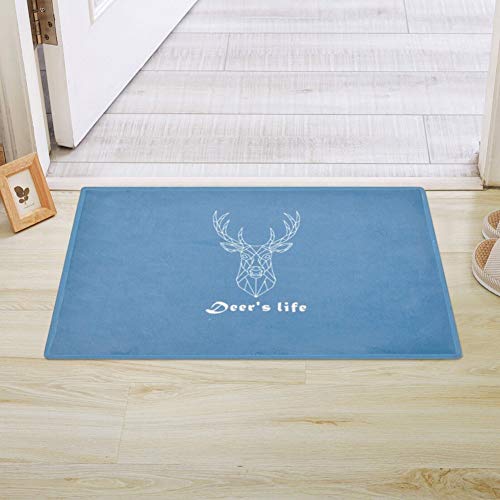 Tapis de chambre géométrique bleu nordique pour une entrée chic et salle de bain