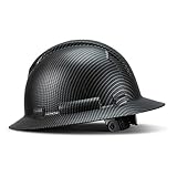 ACERPAL Full Brim Hard Hat, OSHA Construction Work Safety Helmet, 6 Point Adjustable Ratchet Suspension, Carbon Fiber Event Horizon Design
