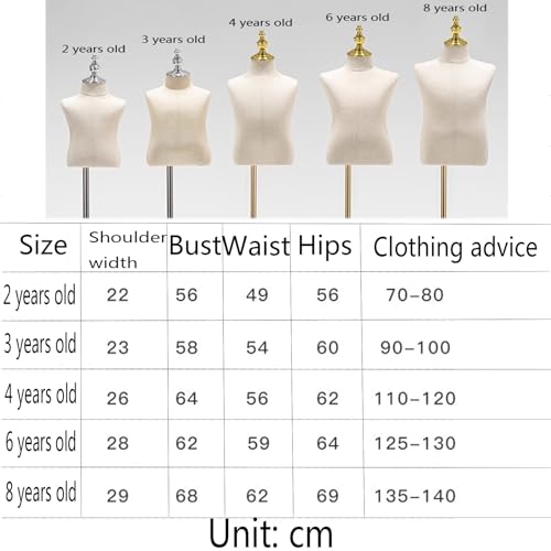Mannequin buste de couture enfant 3 ans avec bras en bois - 3
