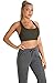 icyzone Workout Sports Bras for Women - Fitness Athletic Exercise Running Bra Yoga Tops (XL, Army)
