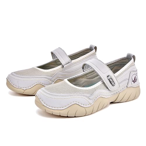Women's Hollow Mesh Mary Jane Shoes Fashion Hand Stitching Lightweight Breathe Arch Support Non-Slip Sneakers Comfort Slip on Orthotic Casual Walking Shoes4