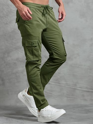 Image of Miraan Men's Regular Fit Mid Rise Cargo Pant