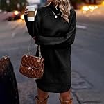 Womens-Fall-Dresses-Winter-Autumn-Solid-Color-Round-Neck-Long-Sleeve-Loose-Sweater-Dress-Clothes-S-XL
