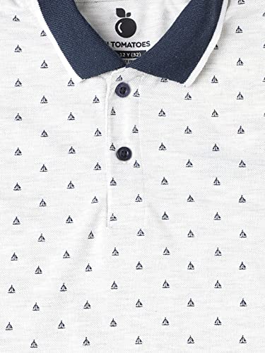 Image of Li'l Tomatoes Boys Cotton Pique Polo T-Shirt | Printed Half Sleeve Casual Summer Wear | Soft & Breathable Fabric | 7-16 Years