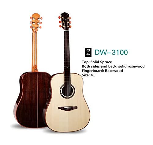 YYYSHOPP Guitare Acoustique de Noyau Solide 3100 à la Main, 41 Pouces de Haute qualité Guitare (Size : 41 inches) - Les Beatles, Paul McCartney, John Lennon, RIngo Starr, George Harrison YYYSHOPP Guitare Acoustique de Noyau Solide 3100 à la Main, 41 Pouces de Haute qualité Guitare (Size : 41 inches) – Image 3