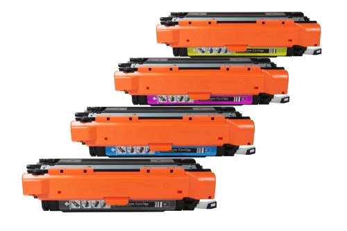 Przebudowany do HP Color LaserJet CP 3525 DN - CE250X - CE253A - Zestaw tonerów czarny, cyjan, purpurowy, żółty - Na około 10 000 i 7 000 stron (pokrycie 5%)