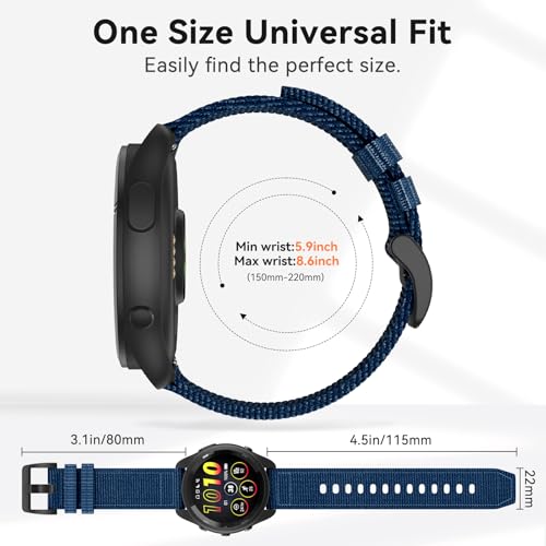 Correa de lona de 22mm para reloj Garmin miniatura 5