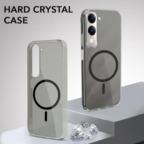 Image of Jkobi Lifetime Anti-Yellow MagSafe Compatible Clear Back Cover Case for Vivo Y19 | Vivo Y19e | Vivo T4 Lite (Sleek Hard Crystal | Shockproof and Camera Protection)
