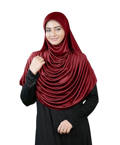 Image of Mehar Hijab Stretchable Frilled Hijab Scarf for Muslim Women | Soft Polyester Stylish Hijab for Women & Teenagers Faeezah Hijab