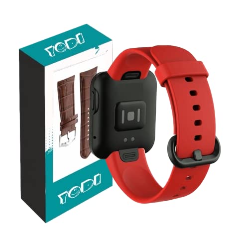 Image of YODI Soft Silicone With Metal Buckal Classic Strap Bands for Redmi Watch 2 Lite /Redmi GPS Smart Watch Only, Comfort and Flexible Straps for Men Women and Kids (Red)