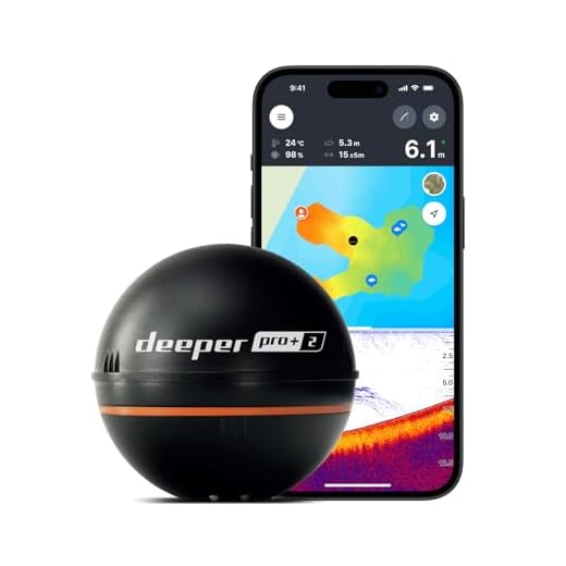 DEEPER SMART Sonar PRO+ 2 Fischfinder Echolot – auswerfbar mit Tiefenmesser und GPS-Sender | Technik-Gadgets zum Angeln im Kajak, Boot oder beim Eisangeln | Angelzubehör mit kostenloser App