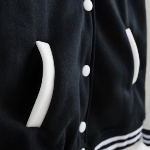 Women's Baseball Varsity Jackets with Hood Stylish Color Contrast Bomber Jacket Sweatshirt Hoodies4