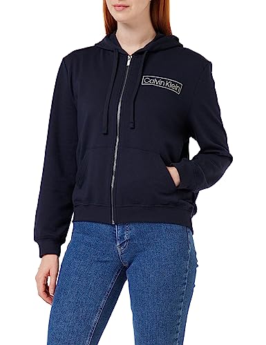 Calvin Klein Damen Hoodie mit Reißverschluss, Blau (Night Sky), M