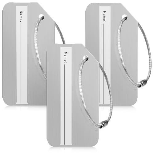 Travelambo Luggage Tags & Bag Tags Stainless Steel Aluminum