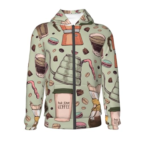 Colorful Coral Reef Kid Hoodies Boys Zip Up Sweatshirts Girls Pullover with Pocket2