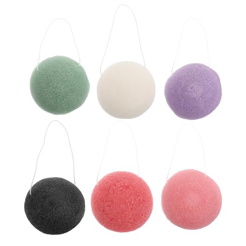 Mikikit Esponjas Faciales Naturales de Esponja Mágica para Limpieza y Exfoliación Profunda 6 Piezas Reutilizables Blandas para Eliminar Maquillaje y Uso como Almohadilla Color Aleatorio