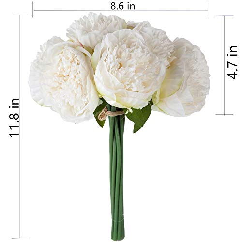 U'Artlines UU00808 2 Bouquet 10 Heads Artificial Peony Silk Flower Leaf Home Office Wedding Party Festival Bar Decor thumb #1