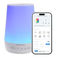 Momcozy White Noise Machine,Sound Machine for Baby Adults with 7 Colour Night Light,34 Soothing SoundsTherapy for Sleeping Nursery, White Noise APP Control,Timer,USB Rechargeable,Office Home Travel